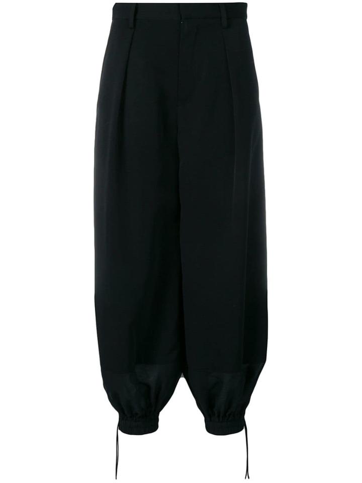 Comme Des Garçons Noir Kei Ninomiya Wide Capri Pants - Black