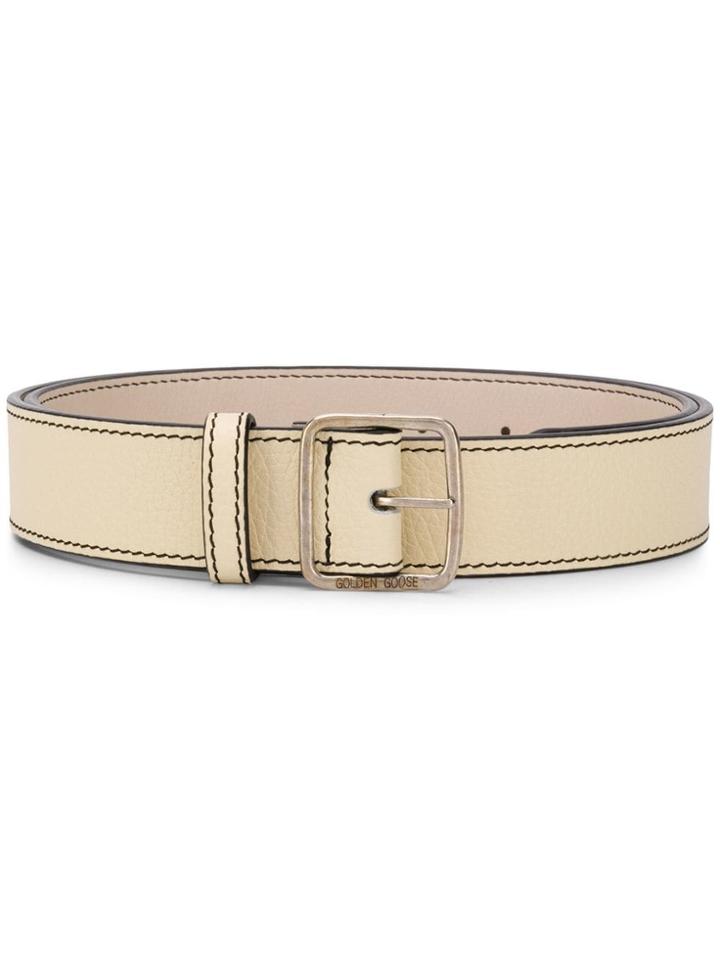 Golden Goose Logo Plaque Belt - Neutrals