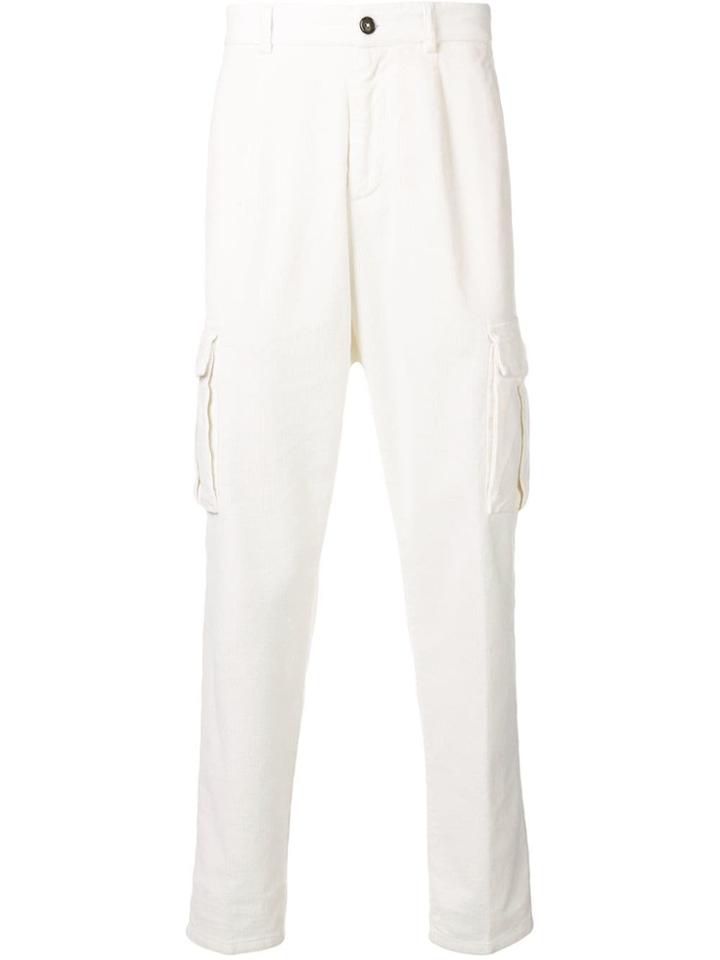 Eleventy Slim Cargo Trousers - White