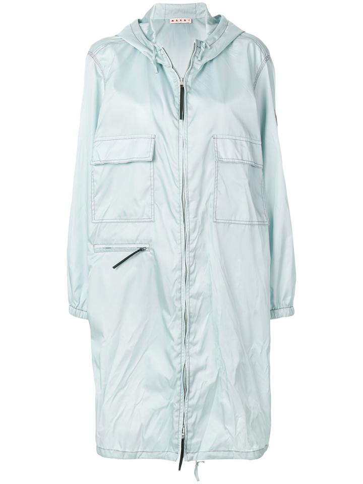 Marni Long Rain Jacket - Blue