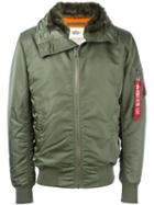 Alpha Industries Furred Collar Parka Coat, Men's, Size: Large, Green, Nylon/polyester