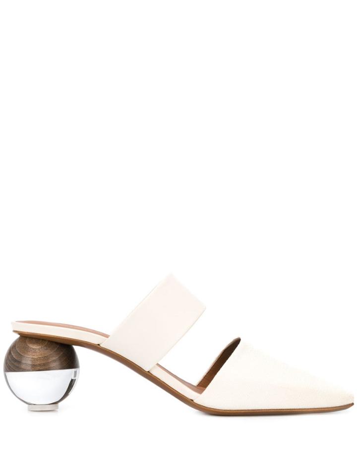 Neous Masdevallia Ball Heel Mules - White