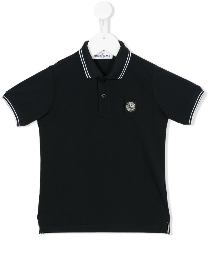Stone Island Kids Logo Patch Polo Shirt, Boy's, Size: 6 Yrs, Blue