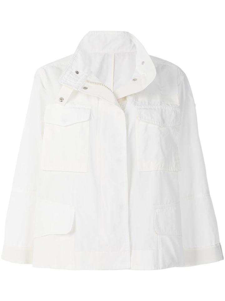 Moncler Zipped Fitted Jacket - White