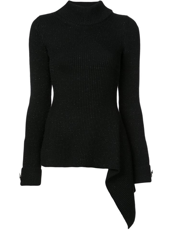 Oscar De La Renta Asymmetric Turtleneck Jumper - Black