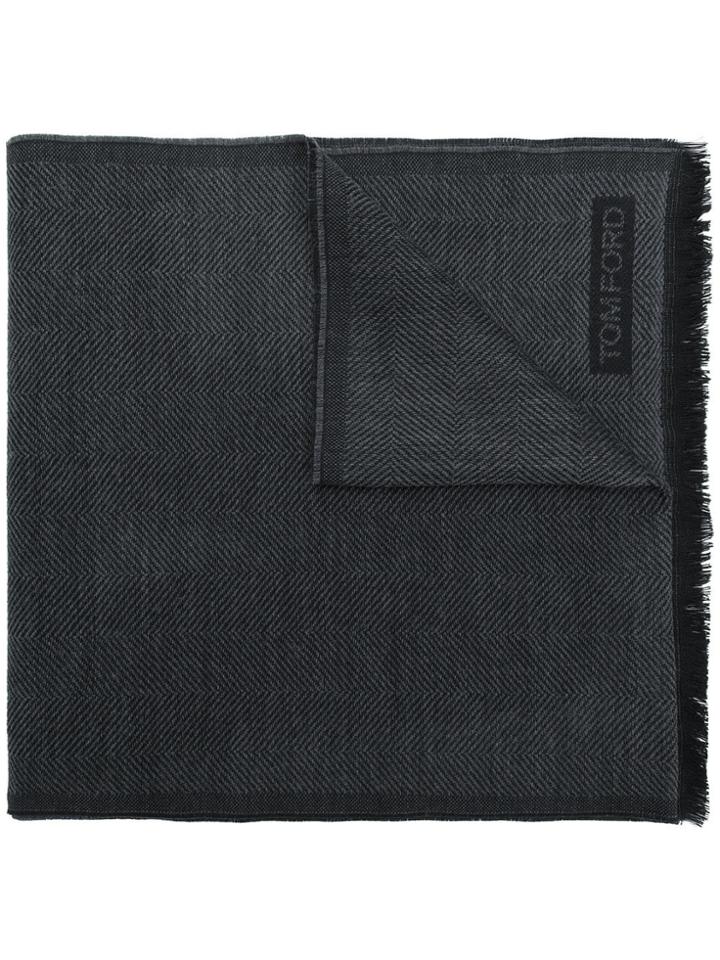 Tom Ford Herringbone Scarf - Grey