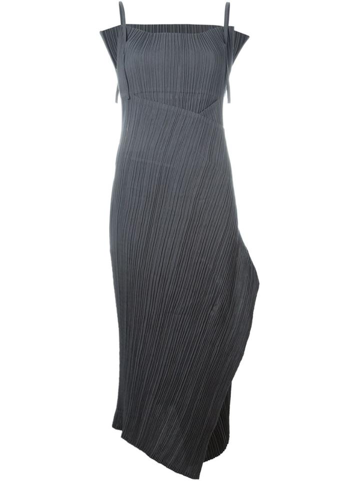 Issey Miyake Vintage Pleated Midi Dress - Grey
