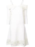 Blumarine Off Shoulder Lace Skater Dress - White