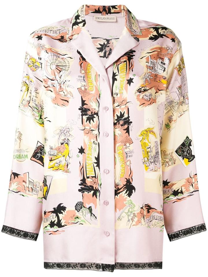 Emilio Pucci Graphic Print Shirt - Pink & Purple
