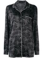 Dolce & Gabbana Bow Print Pyjama Shirt, Women's, Size: 42, Black, Silk/spandex/elastane