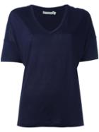 Vince Oversized V-neck T-shirt, Women's, Size: Small, Blue, Viscose