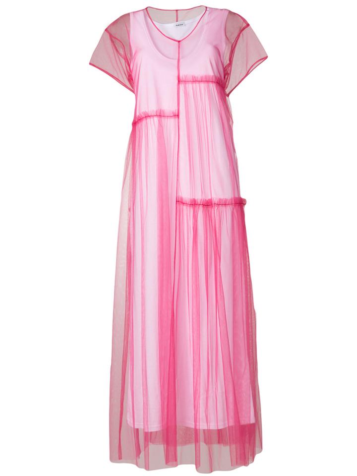 P.a.r.o.s.h. Long Tulle Dress - Pink & Purple
