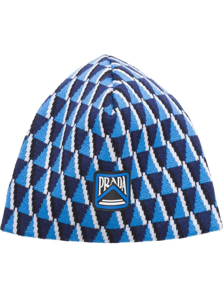 Prada Wool Beanie - Blue