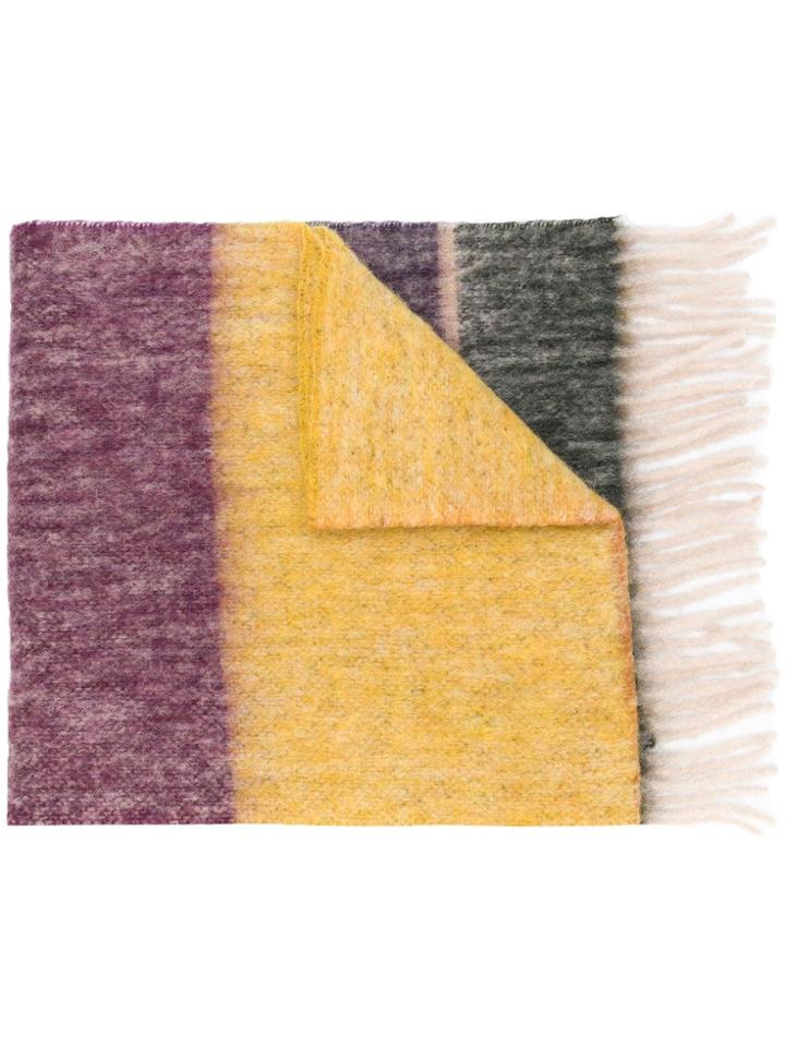 Ps By Paul Smith Colour-block Fringed Scarf - Yellow & Orange