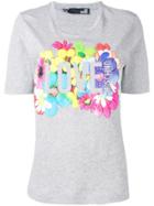 Love Moschino Floral Logo T-shirt - Grey