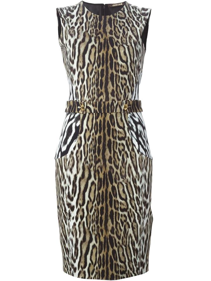 Roberto Cavalli Leopard Print Fitted Dress