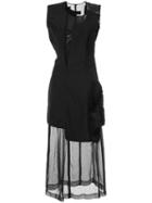 Comme Des Garçons Pre-owned Faux Fur Detail Dissected Dress - Black