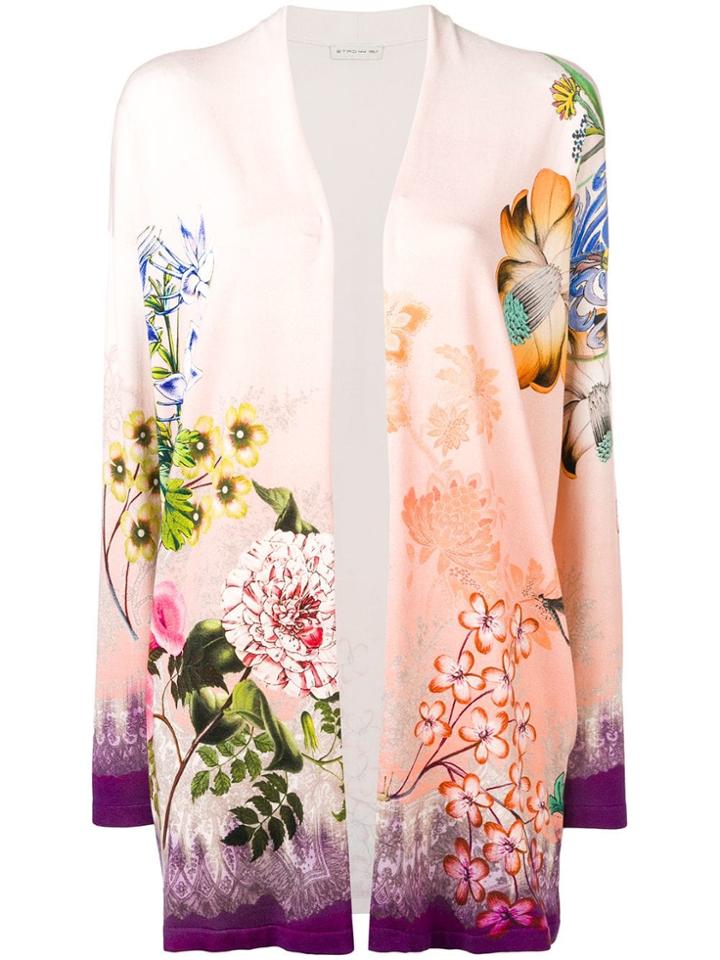 Etro Printed Open Front Cardigan - Pink