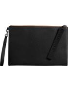 Burberry Grainy Leather Zip Pouch - Black