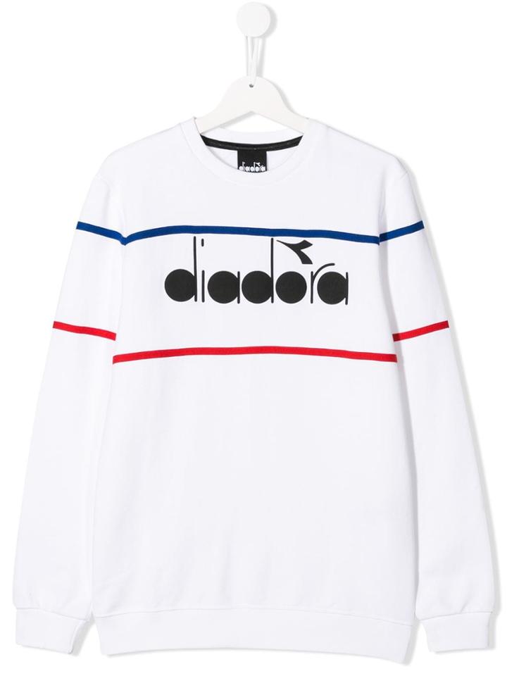 Diadora Junior Teen Logo Print Sweatshirt - White