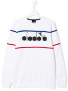 Diadora Junior Teen Logo Print Sweatshirt - White