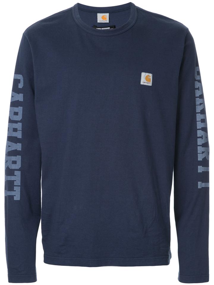 Junya Watanabe Comme Des Garçons Man Printed Sleeve Jumper - Blue