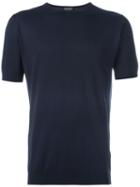 John Smedley Fine Knit Short Sleeve Top, Men's, Size: Xl, Blue, Cotton