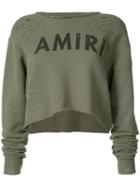 Amiri - Logo Crop Top - Women - Cotton - M, Green, Cotton