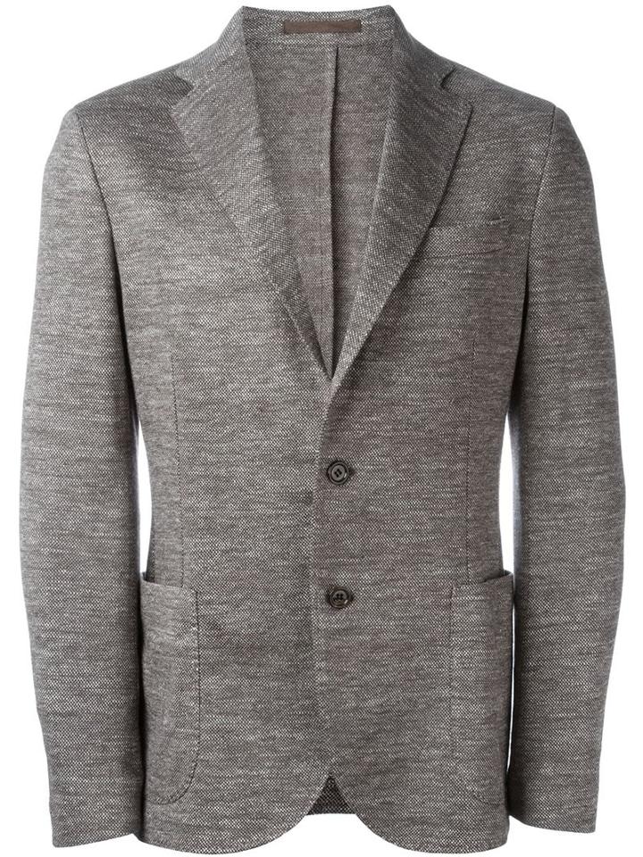 Eleventy Two Button Blazer, Men's, Size: 46, Brown, Linen/flax/polyamide
