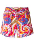 Etro Paisley Print Swim Shorts, Men's, Size: L, Nylon