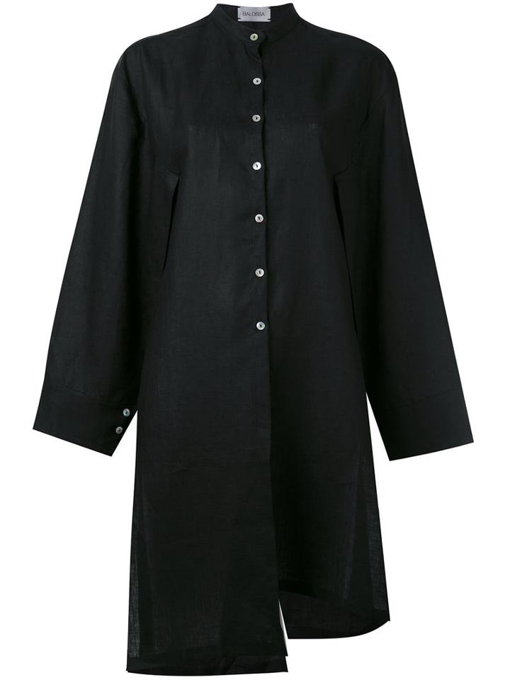 Balossa White Shirt - Asymmetric Shirt - Women - Linen/flax - 46, Black, Linen/flax