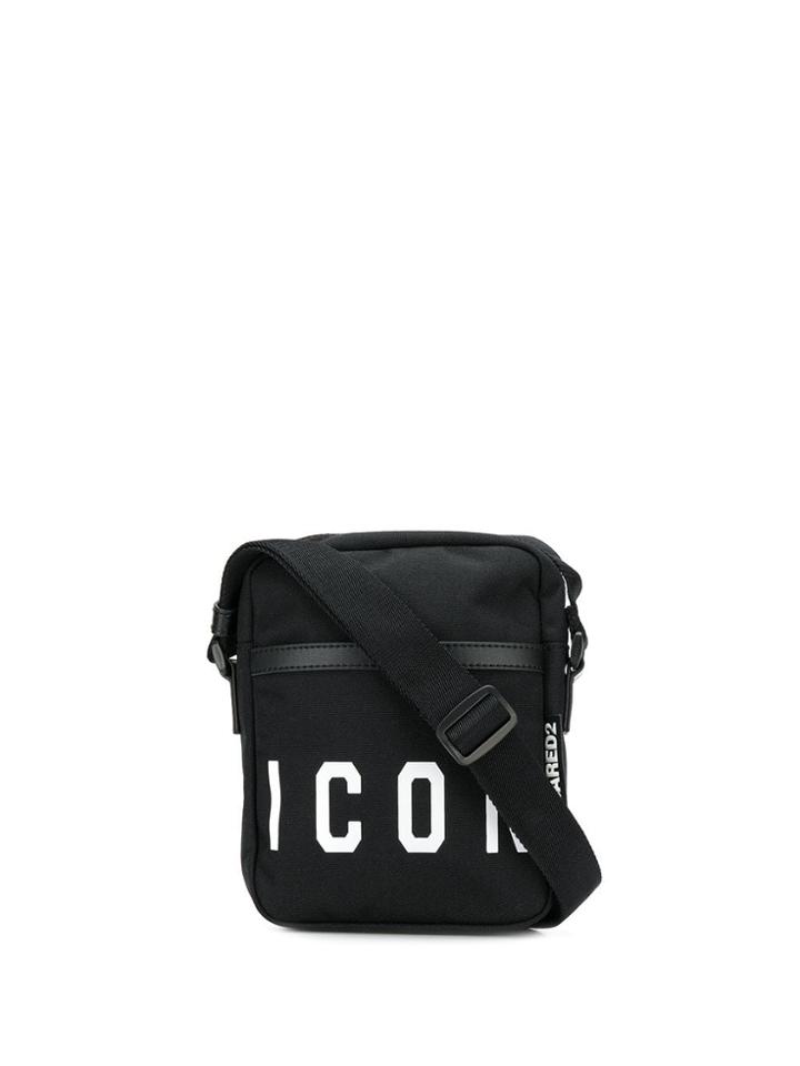 Dsquared2 Printed Messenger Bag - Black