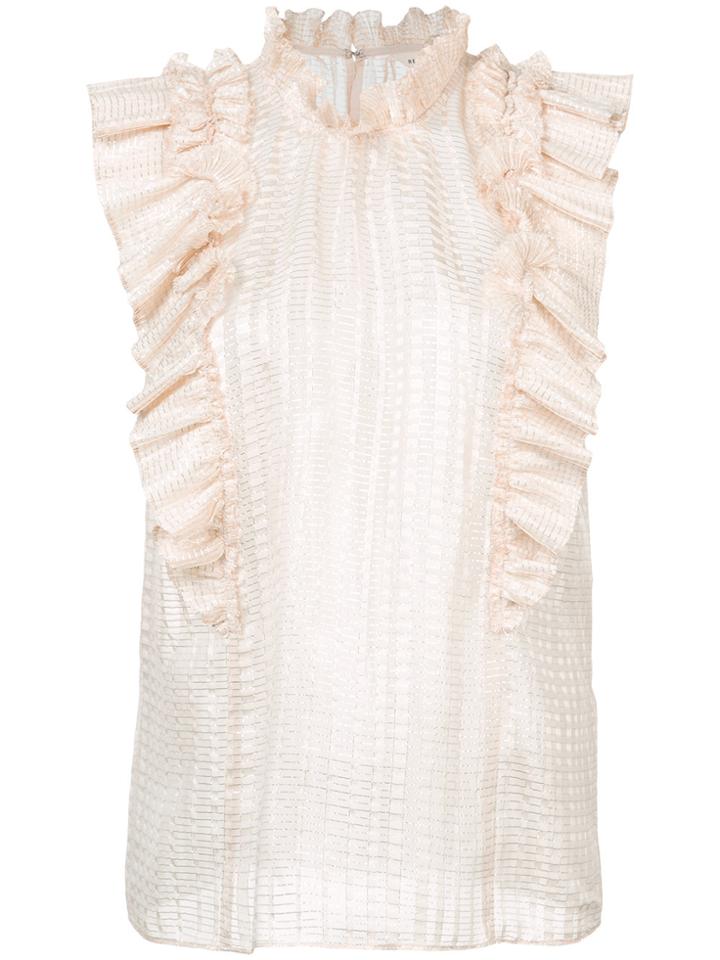 Rebecca Taylor Frill-embroidered Blouse - Pink & Purple