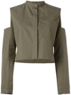 Maison Rabih Kayrouz Slit Arms Jacket, Women's, Size: 40, Green, Cotton