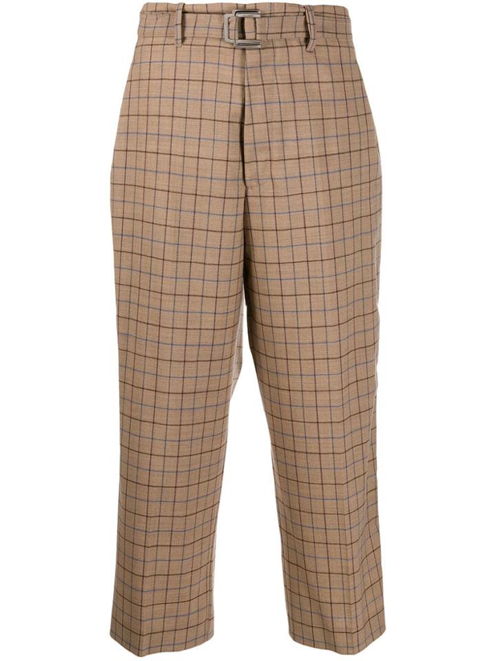 Berwich Check Cropped Trousers - Brown