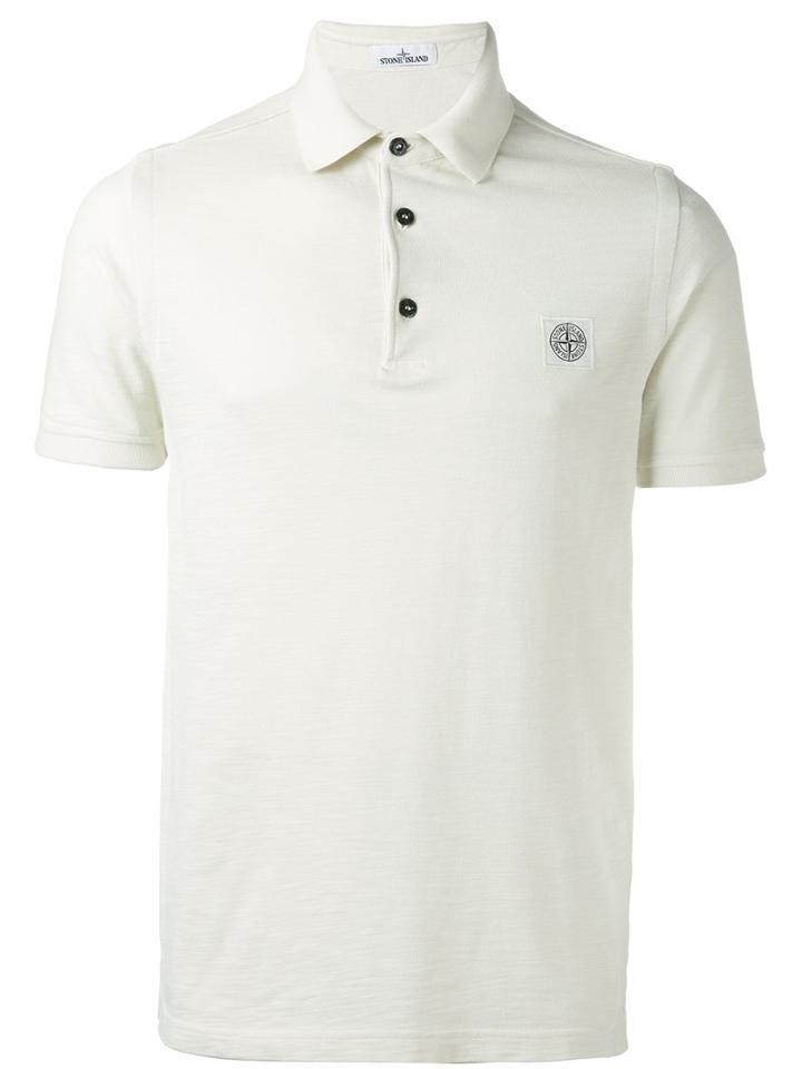 Stone Island - Logo Polo Shirt - Men - Cotton - M, White, Cotton