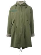 Liska Zipped Mid Parka Coat, Adult Unisex, Size: Medium, Green, Cotton/mink Fur