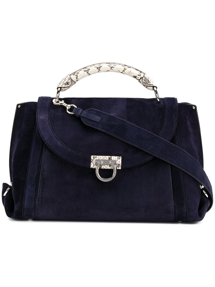 Salvatore Ferragamo Gancio Buckle Tote - Blue