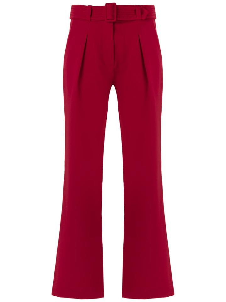 Egrey Flared Trousers, Women's, Size: 38, Red, Polyester