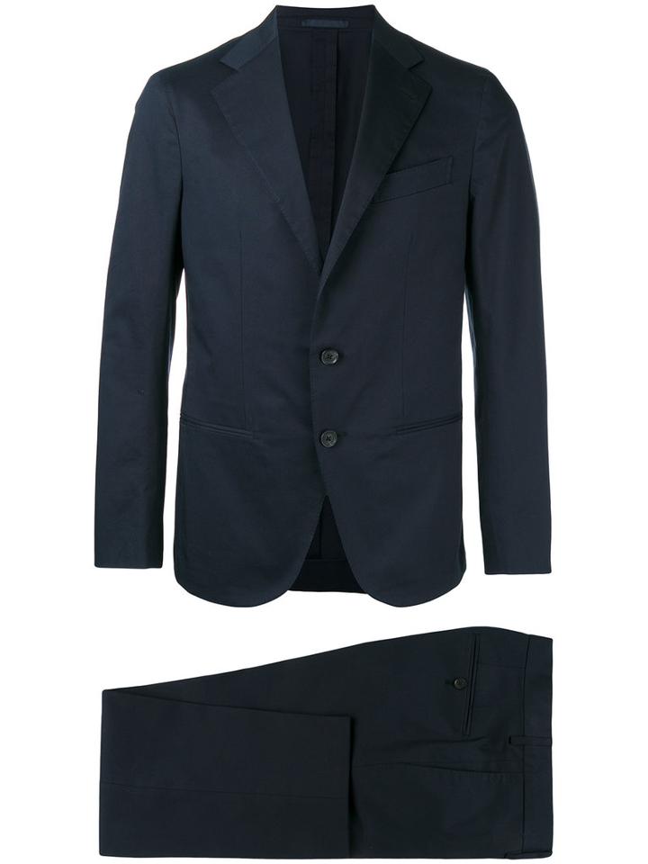 Caruso Formal Suit, Men's, Size: 50, Blue, Cotton/spandex/elastane/viscose
