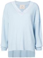 By. Bonnie Young Oversized V-neck Sweater - Blue