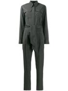 Lorena Antoniazzi Check Pattern Belted Jumpsuit - Grey