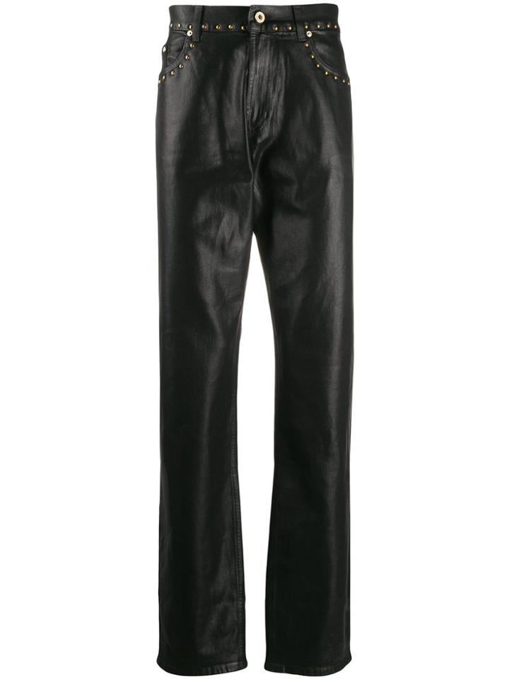 Versace Jeans Couture Coated Straight Leg Jeans - Black