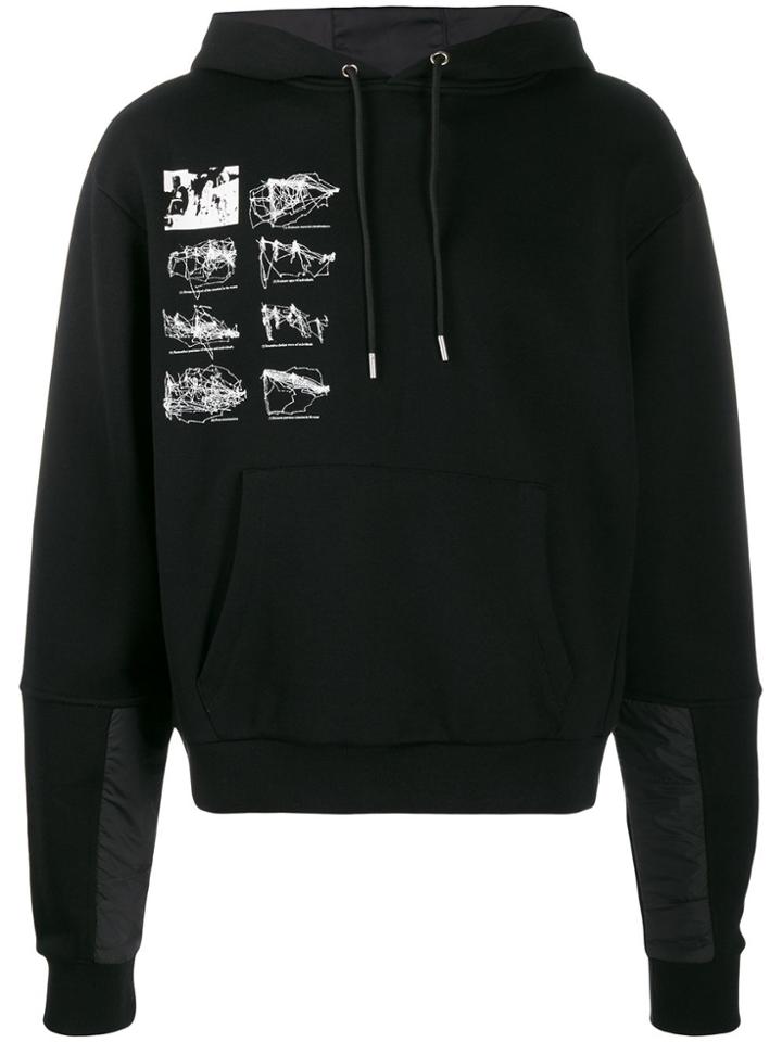 Heliot Emil Graphic Print Hoodie - Black