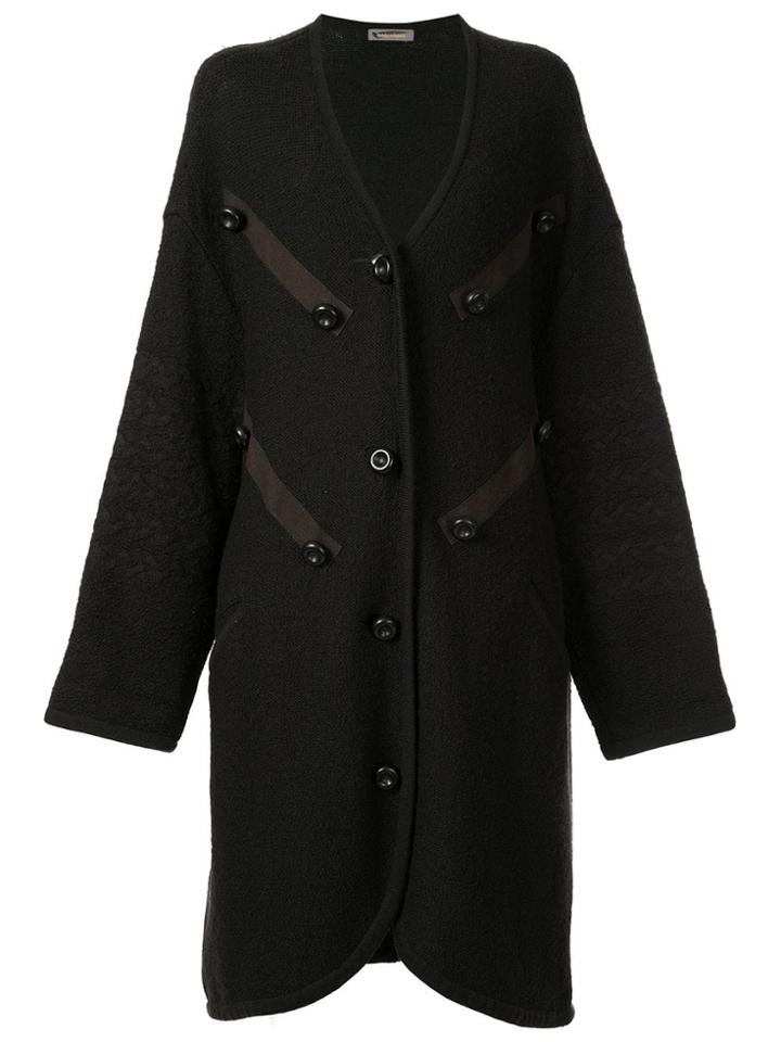 Issey Miyake Vintage Button-embellished Coat - Brown
