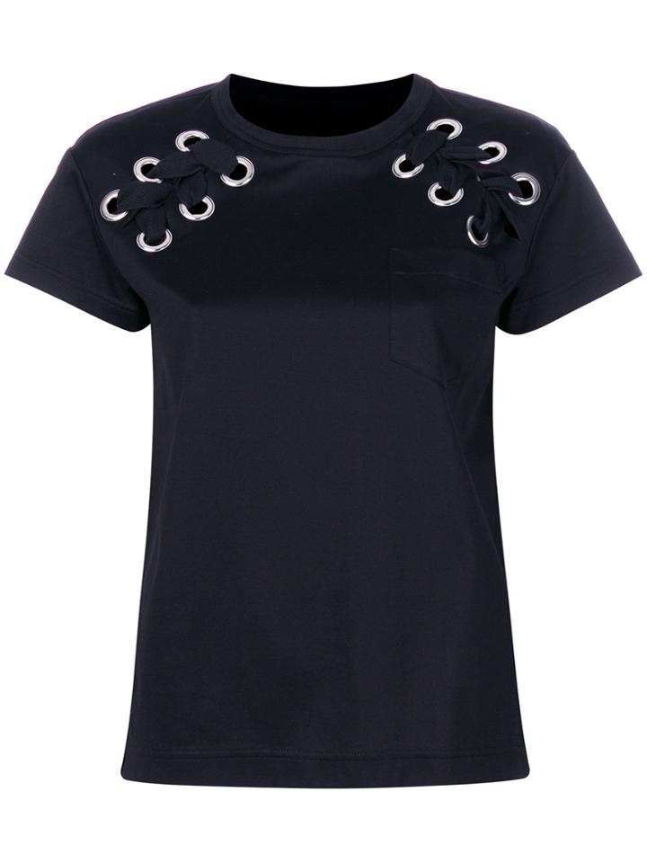 Sacai Lace-up Shoulder T-shirt - Black