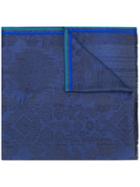 Etro Frayed Mix-print Scarf - Blue