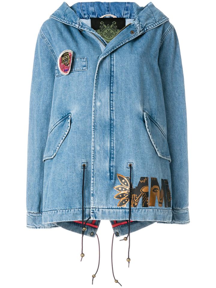 Mr & Mrs Italy Hooded Denim Jacket - Blue