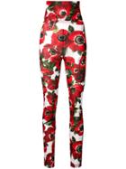 Dolce & Gabbana Floral Print Leggings - Red
