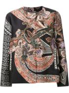 Etro Floral Paisley Print Jacket, Women's, Size: 44, Orange, Silk/polyamide